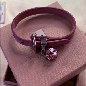 Miu Miu Pink Leather Bracelet
